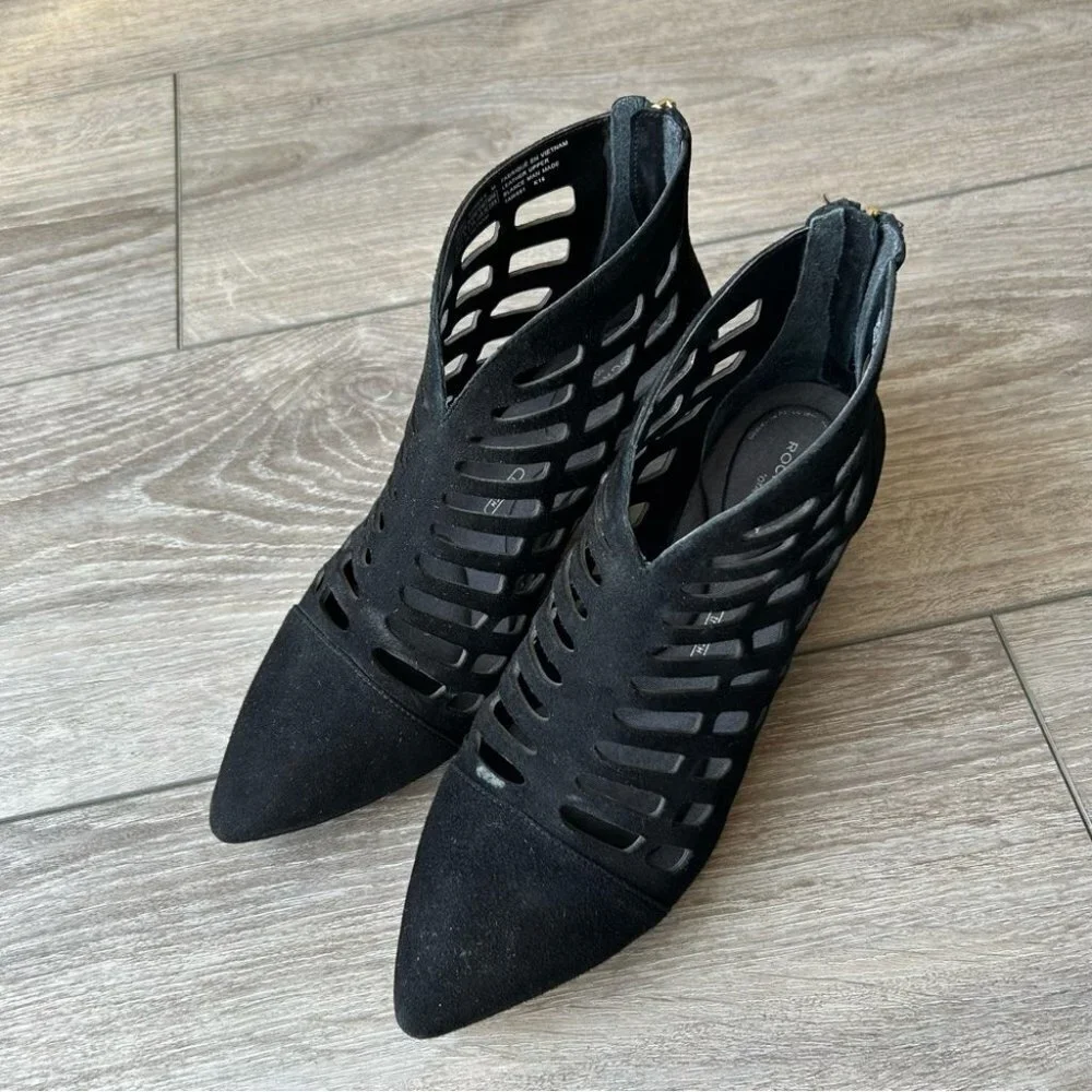 Rockport Black Cutout Kalila Suede Bootie - Picture 3 of 16